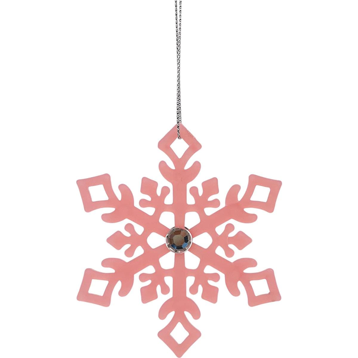 Christmas Fantasy Snowflake Pink Ornaments 4 Pack Woolworths