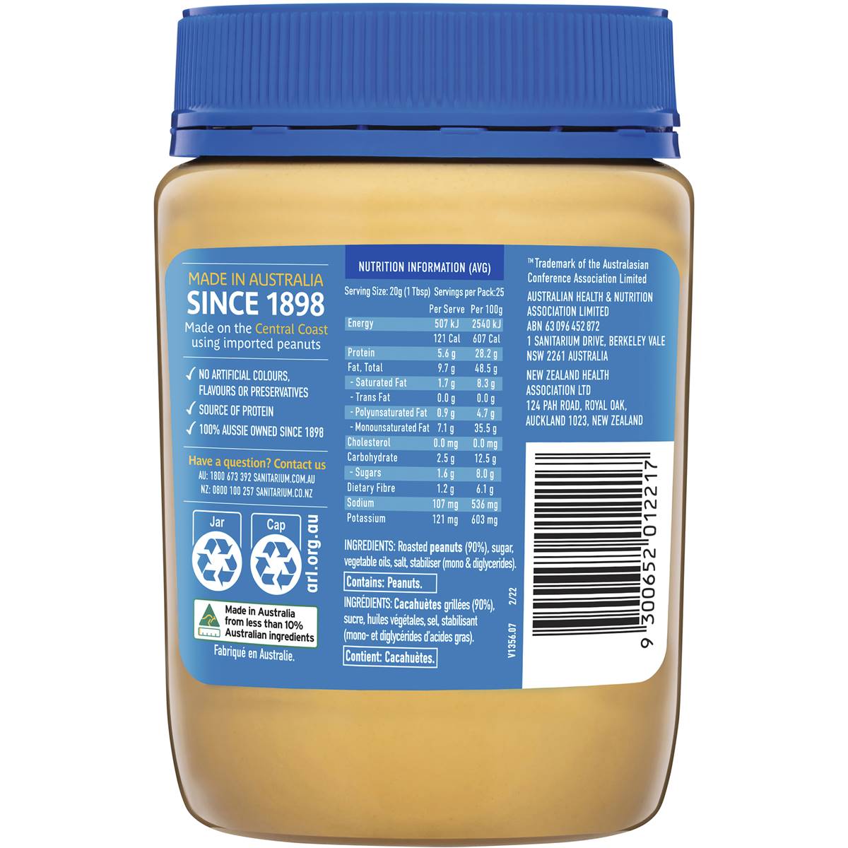 Sanitarium Smooth Peanut Butter 500g Woolworths