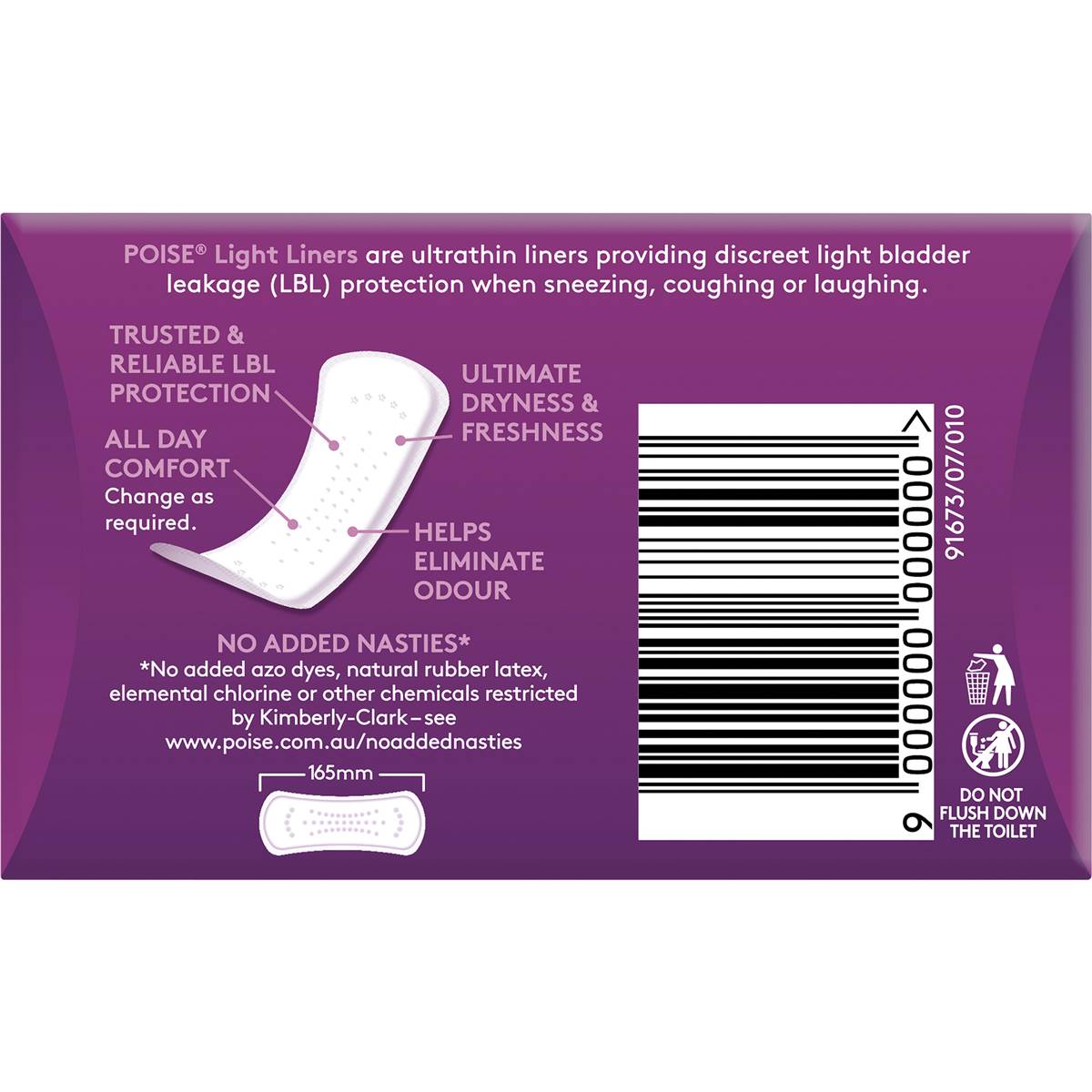 Poise Liners For Bladder Leaks Light 18 Pack Woolworths