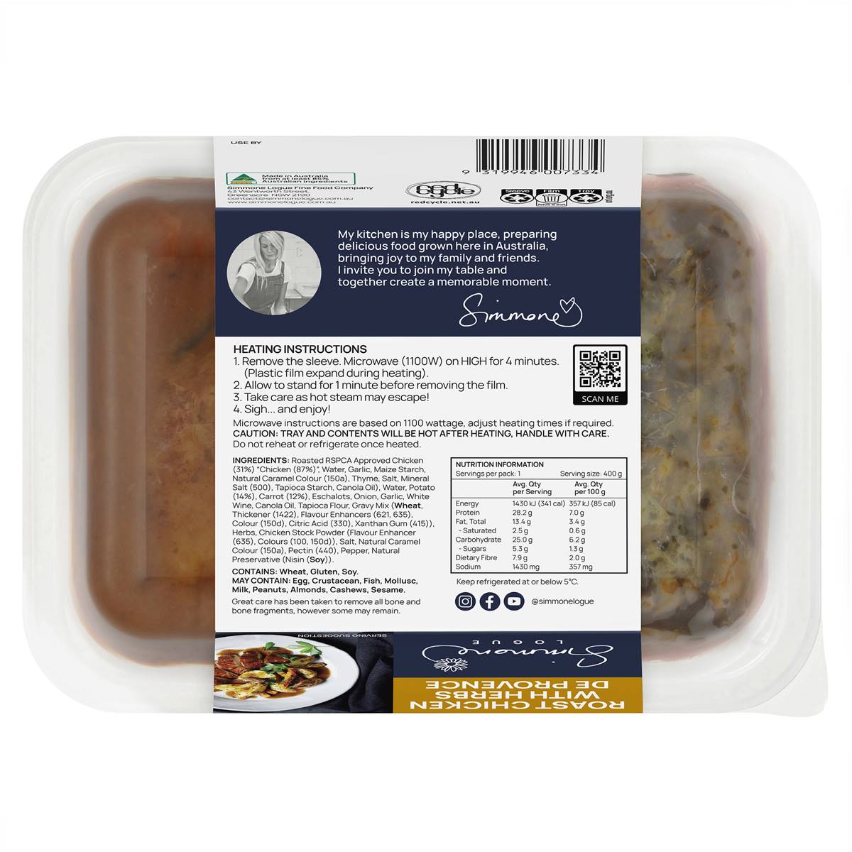 Simmone Logue Roast Chicken With Herbs De Provence 400g Woolworths