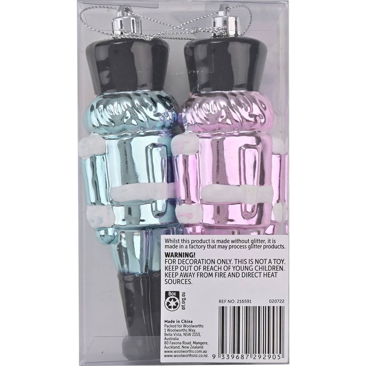 Christmas Traditional Nutcracker Blue & Pink 2 Pack Woolworths