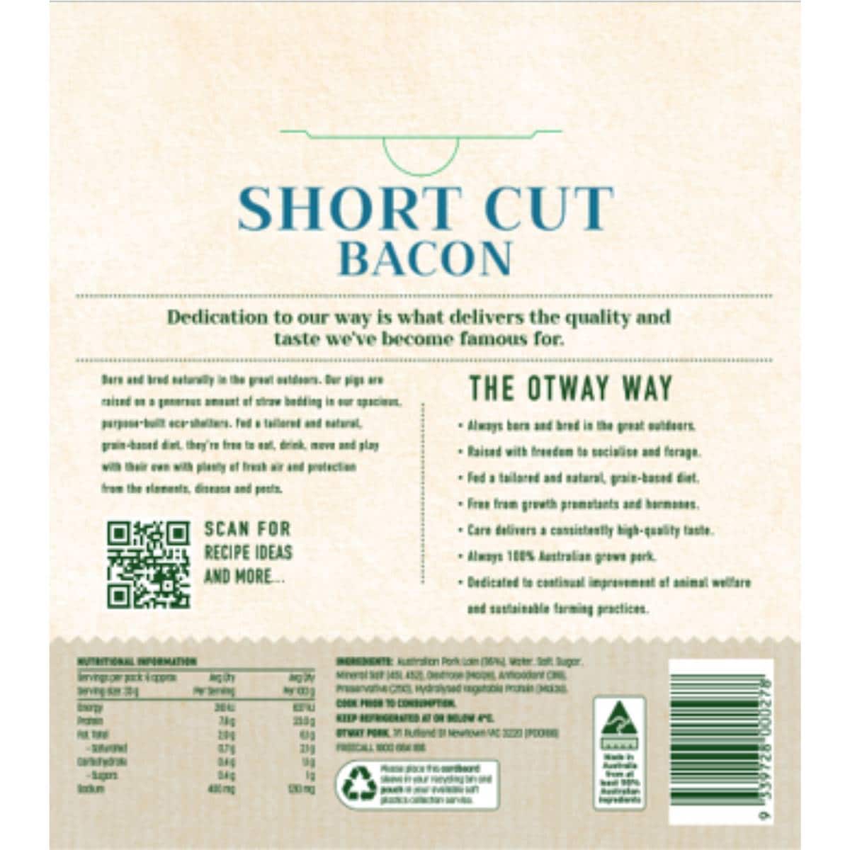 Otway Shortcut Bacon 200g Woolworths