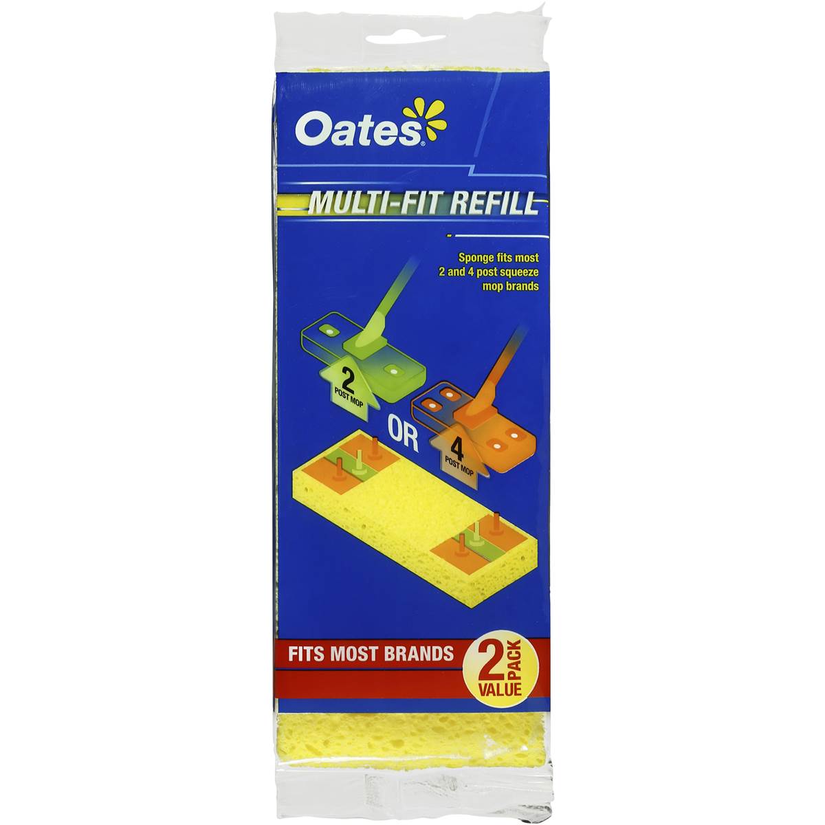 Oates Mop Multifit Sponge Refill 2 Pack Woolworths