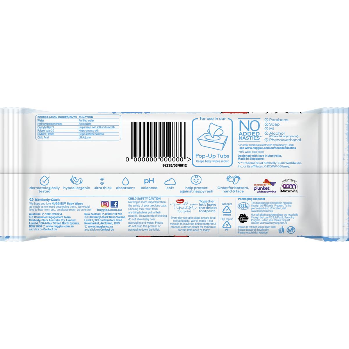 Huggies Thick Baby Wipes 99 Purified Water 72 Pack Woolworths