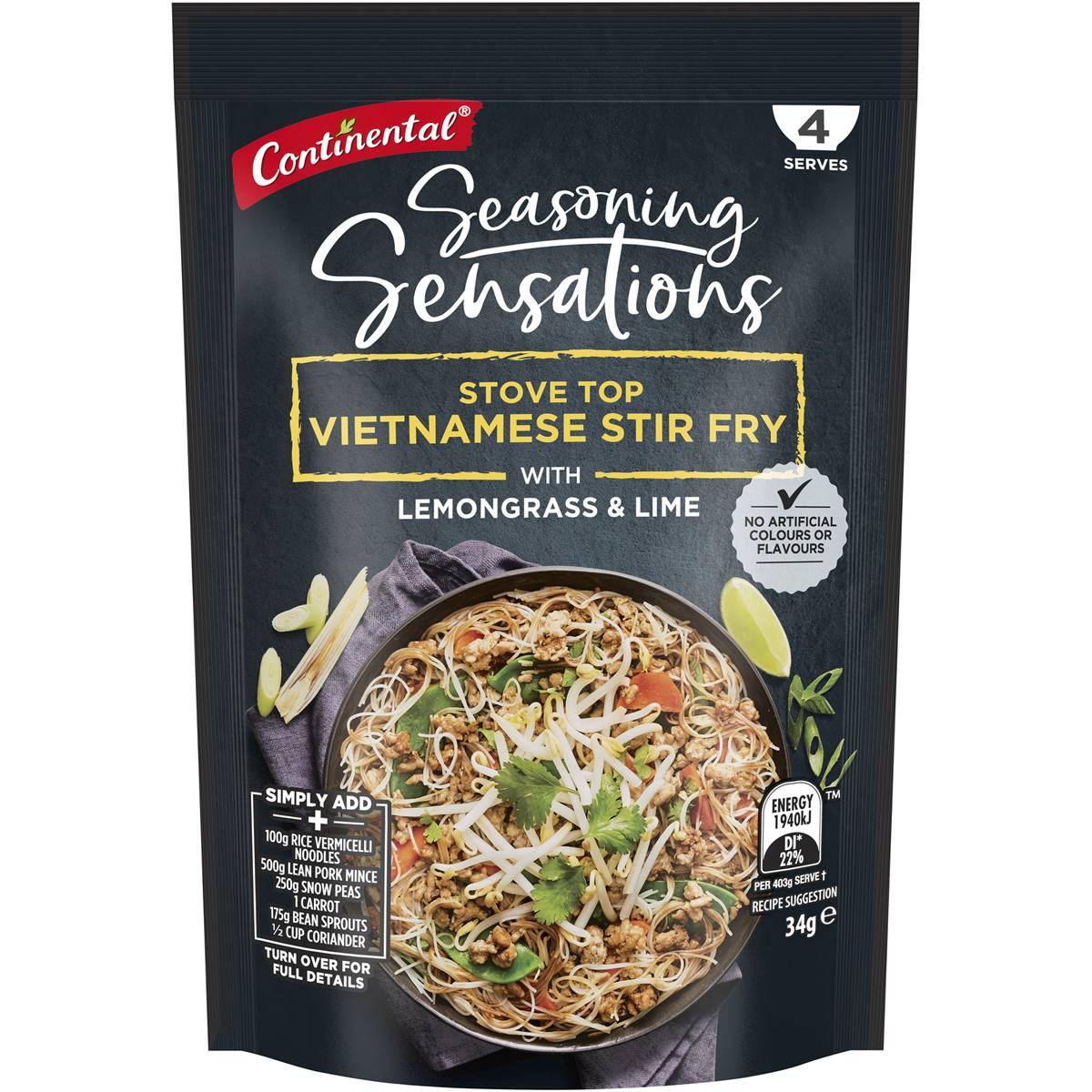 Continental Seasoning Sensations Recipe Base Vietnamese Stir Fry 34g
