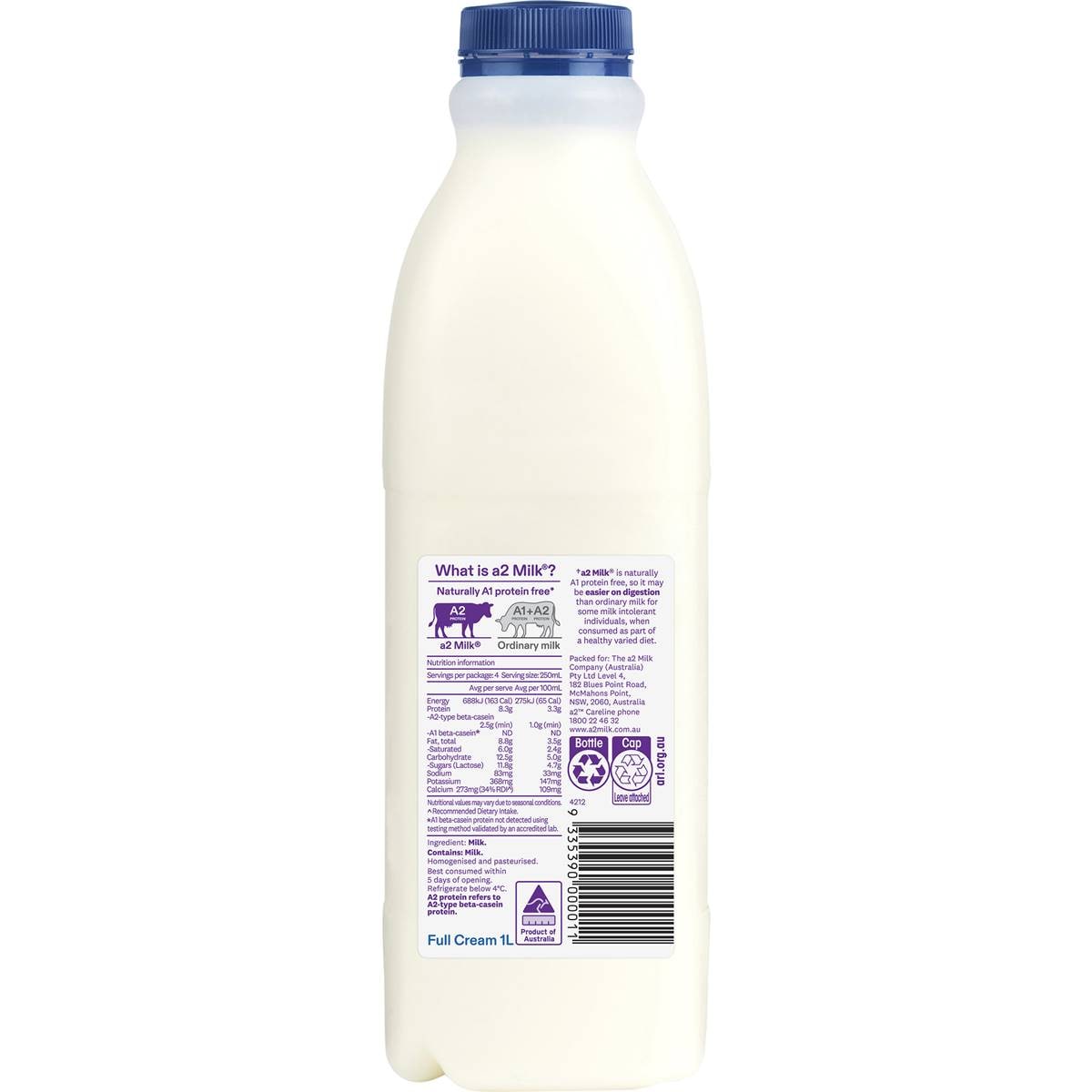 A2 Full Cream Milk 1l Woolworths