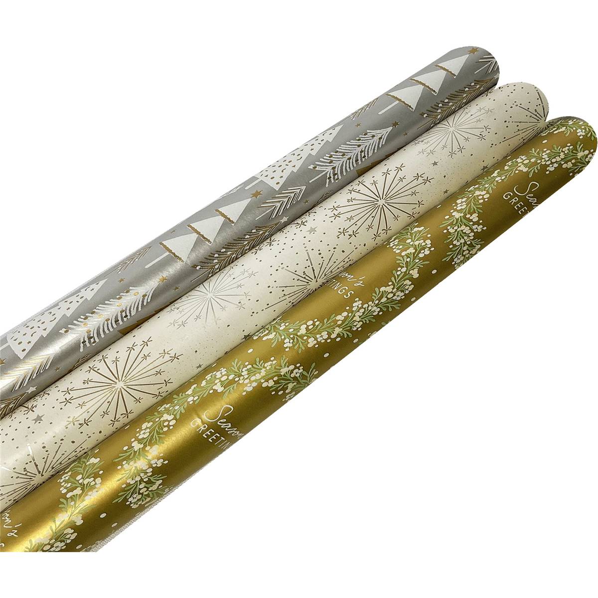 Christmas Wrapping Paper Gold & Silver 3m 3 Pack Woolworths