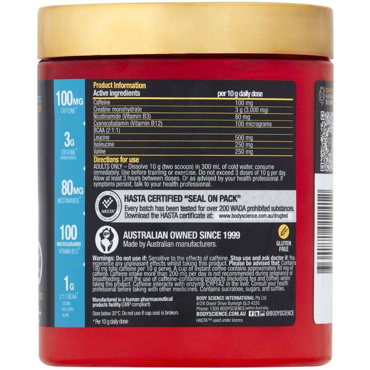 Bsc Preworkout Blue Gummies 300g Woolworths