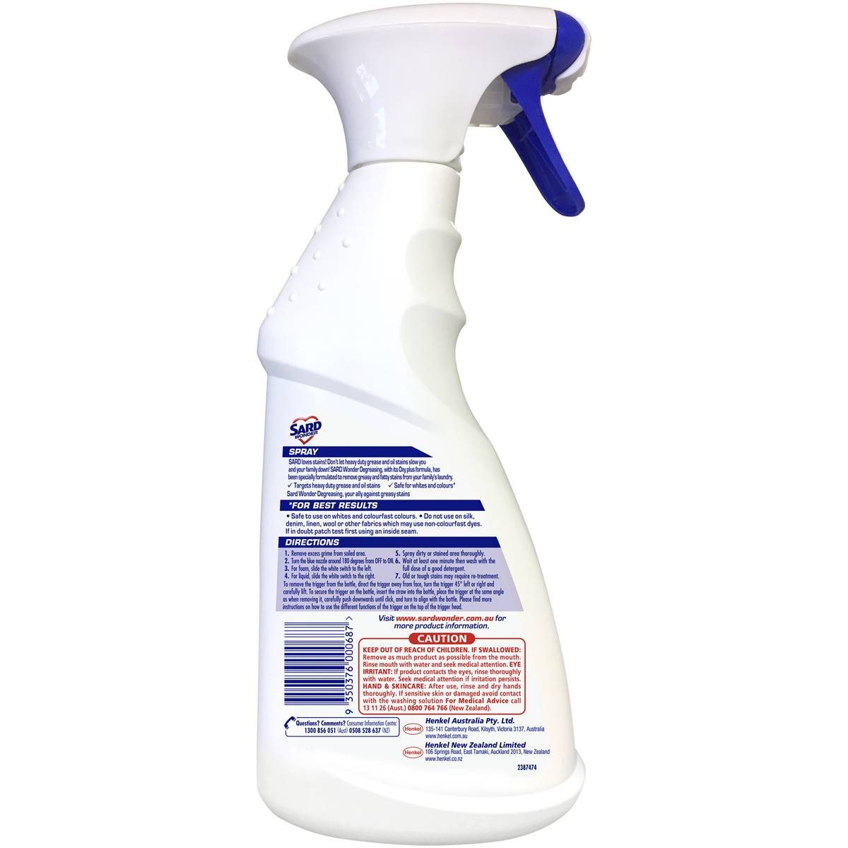 Sard Wonder Degreasing Stain Remover Spray 500ml Woolworths