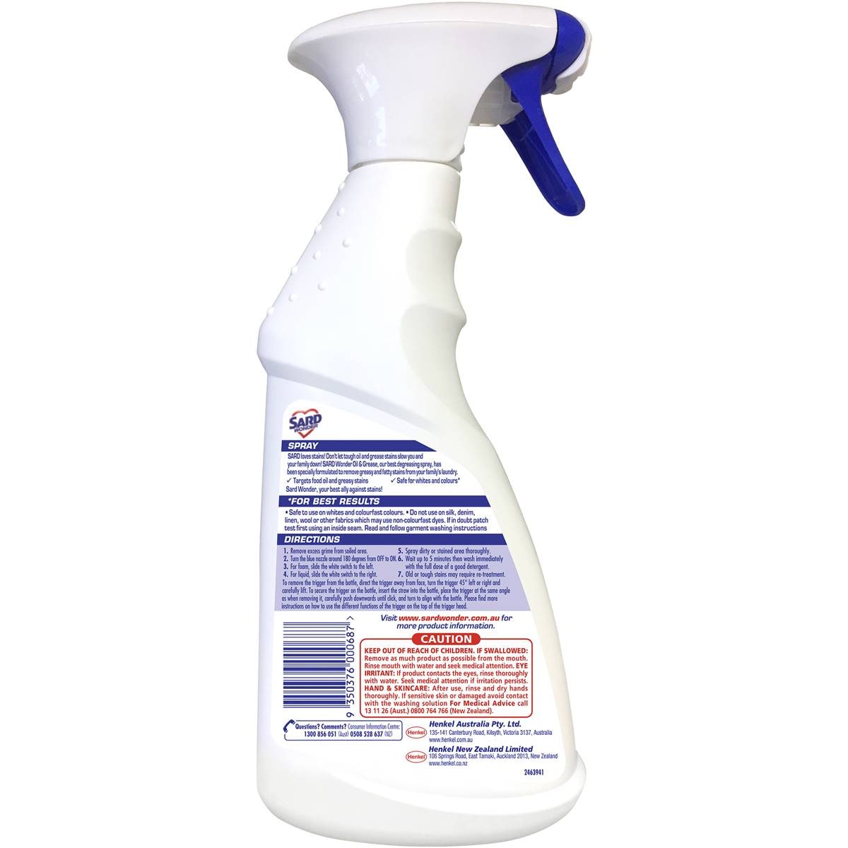 Sard Wonder Grease Stain Remover Spray Remover Spray 500ml | Woolworths