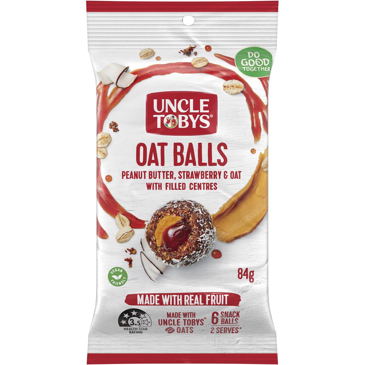 Uncle Tobys Peanut Butter Strawberry Oat Balls 84g Woolworths uncle-tobys-peanut-butter-strawberry-oat-balls-84g-woolworths