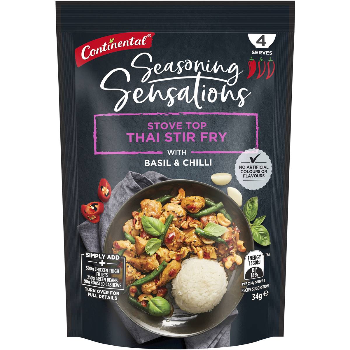 Continental Seasoning Sensations Recipe Base Thai Stir Fry 34g Woolworths