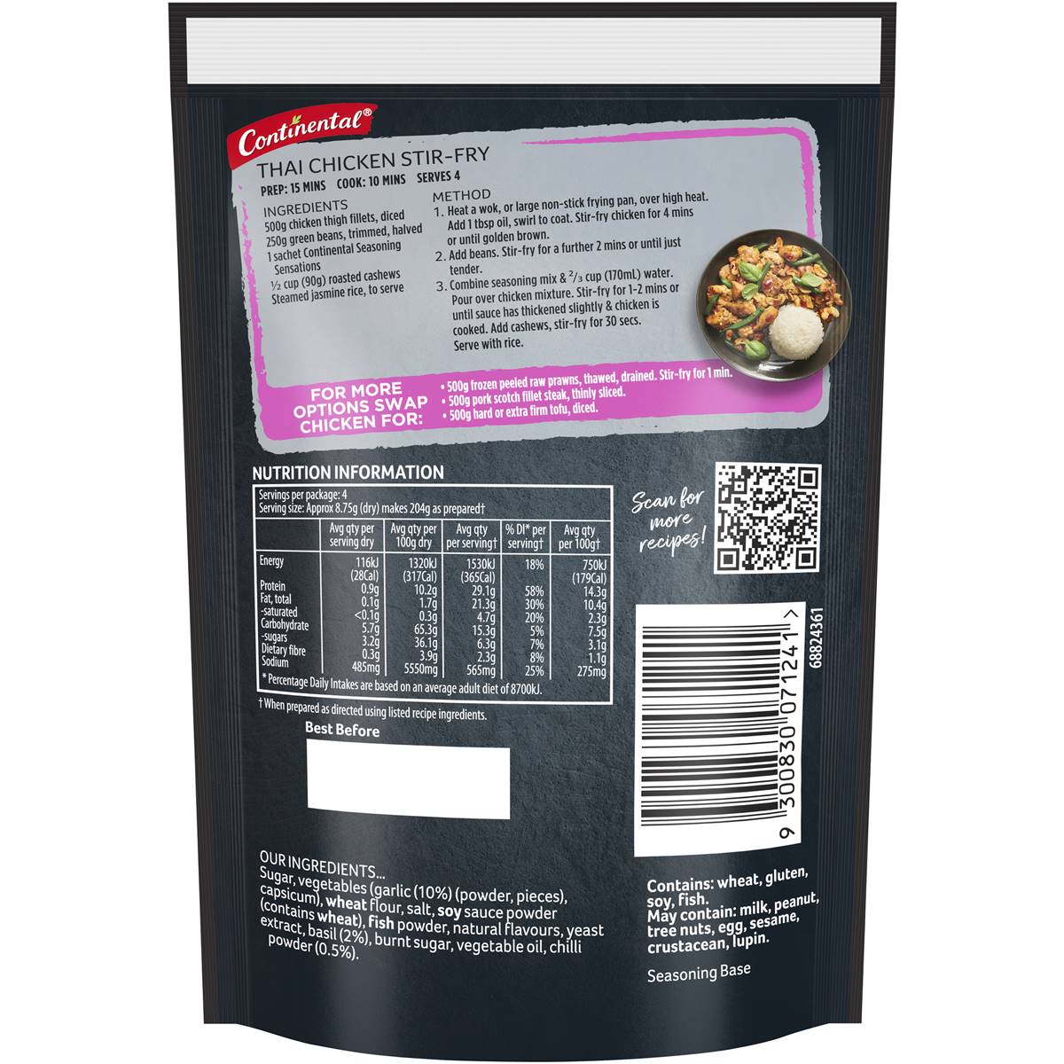 Continental Seasoning Sensations Recipe Base Thai Stir Fry 34g Woolworths