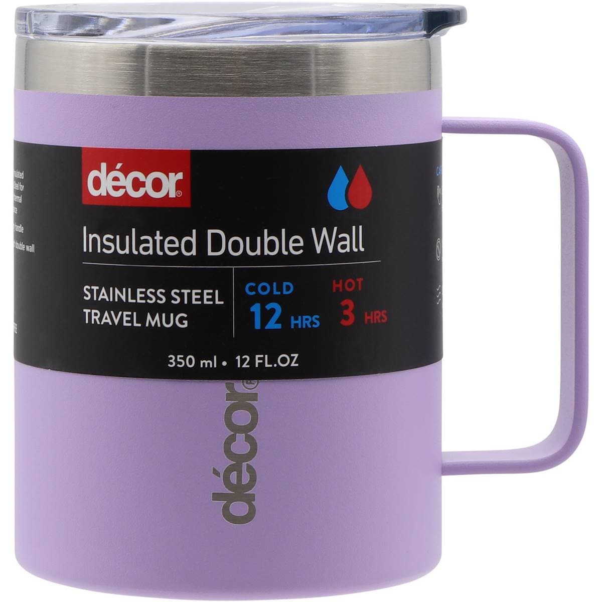 Decor Insulated Double Wall Stainless Steel Mug Assorted 350ml Woolworths