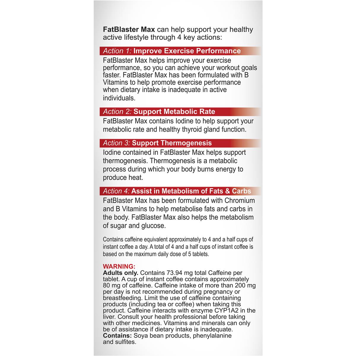 Fat Blaster Max Strength Tablets 60pk Woolworths