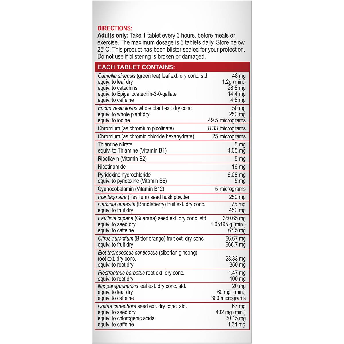 Fat Blaster Max Strength Tablets 60pk Woolworths