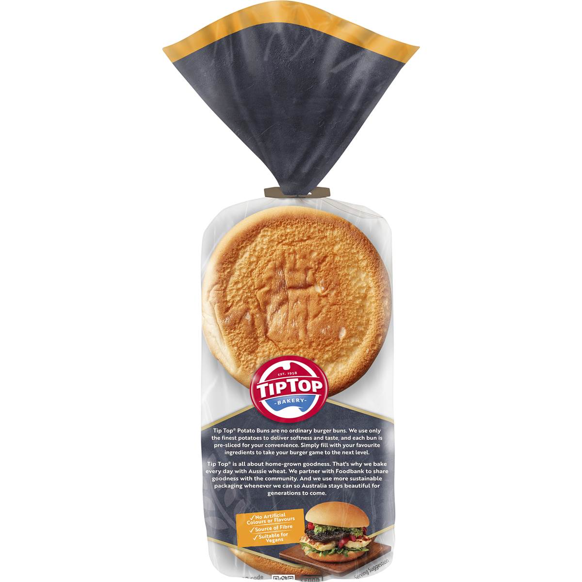 Tip Top Bakery Potato Burger Buns 4 Pack Woolworths