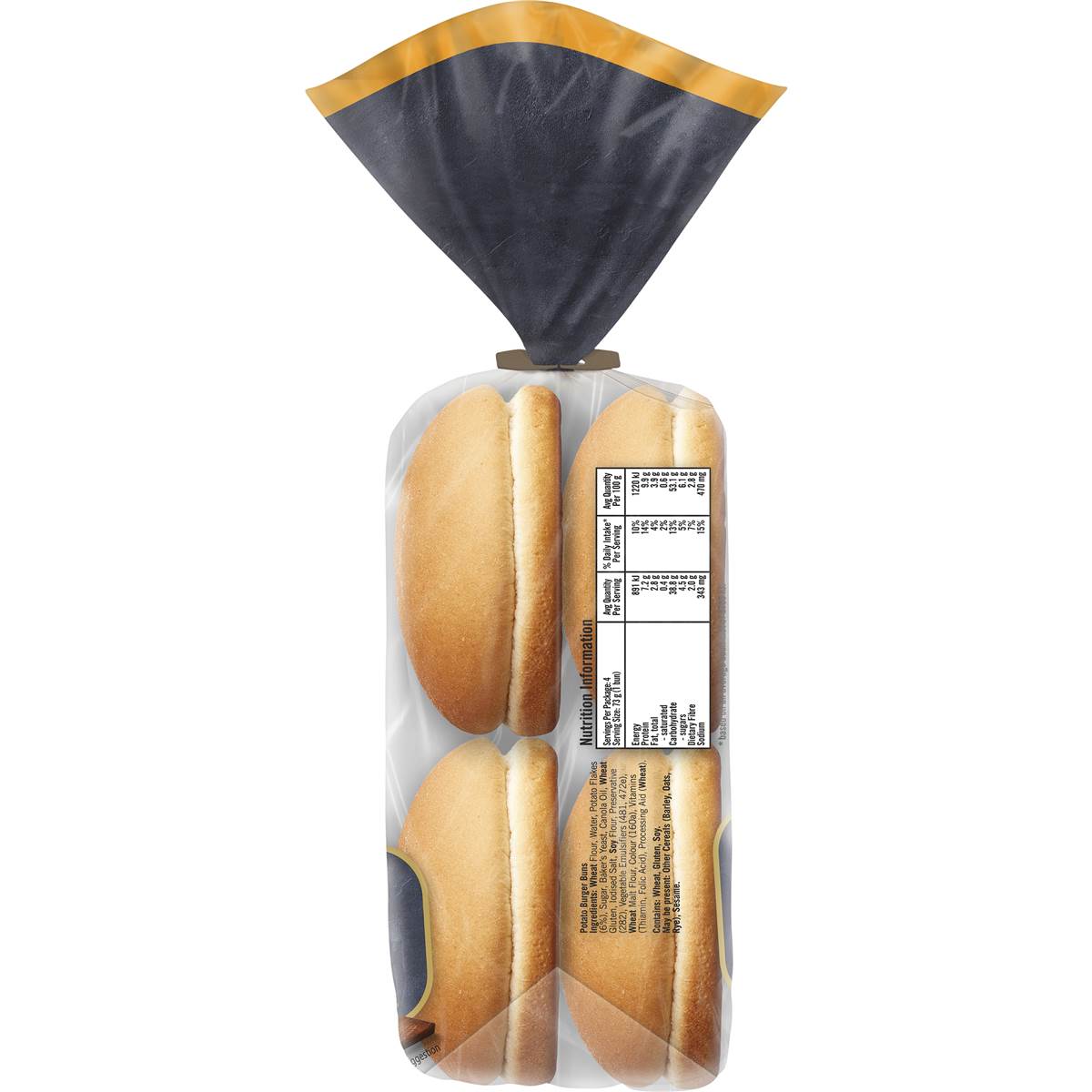 Tip Top Bakery Potato Burger Buns 4 Pack Woolworths