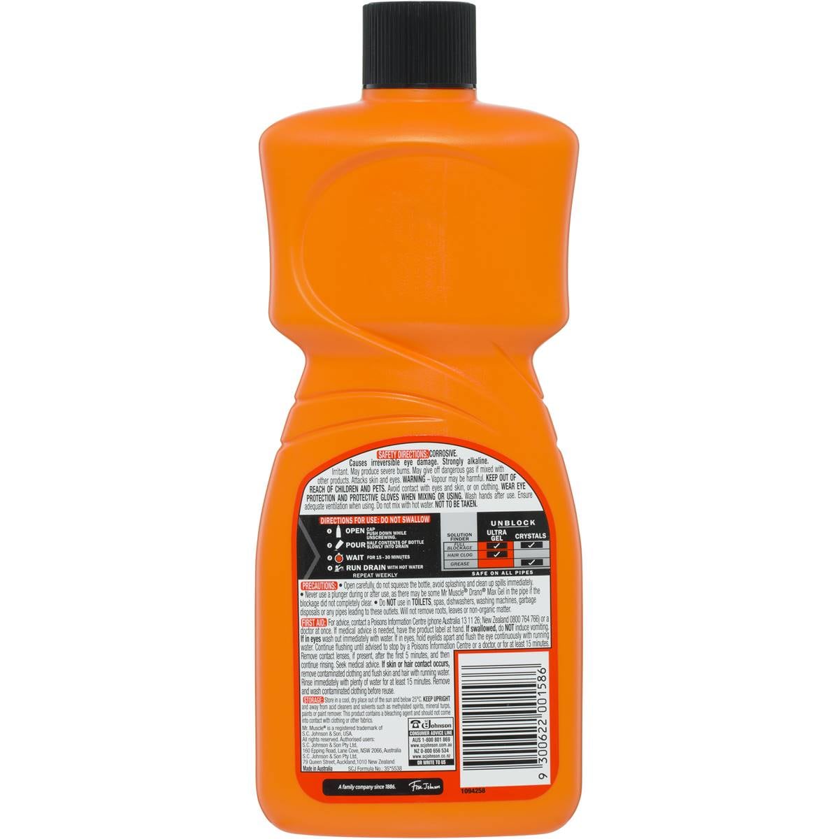 Mr Muscle Drano Max Gel Drain Cleaner 750ml Woolworths