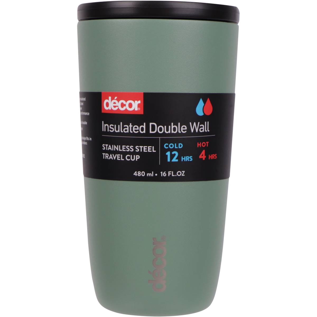 Decor Insulated Double Wall Travel Stainless Steel Cup Assorted 480ml