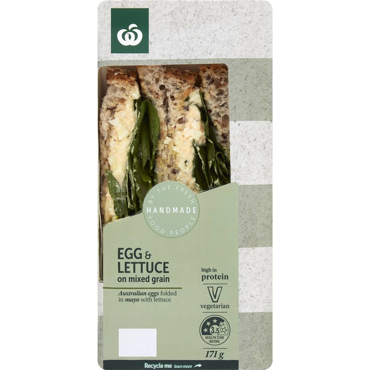 Woolworths Egg Lettuce Mixed Grain Sandwich 171g Woolworths