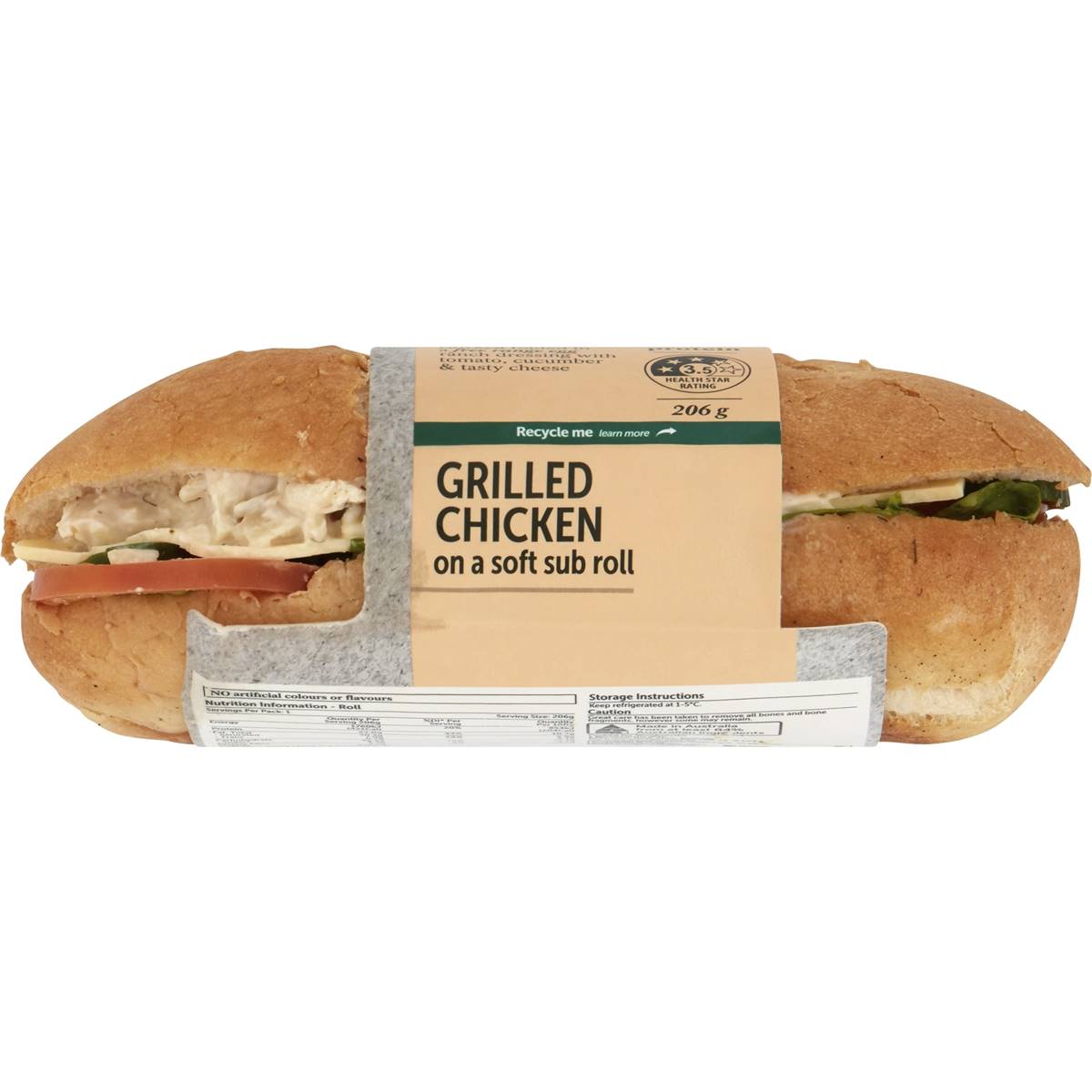 Woolworths Grilled Chicken Roll 306g | Woolworths