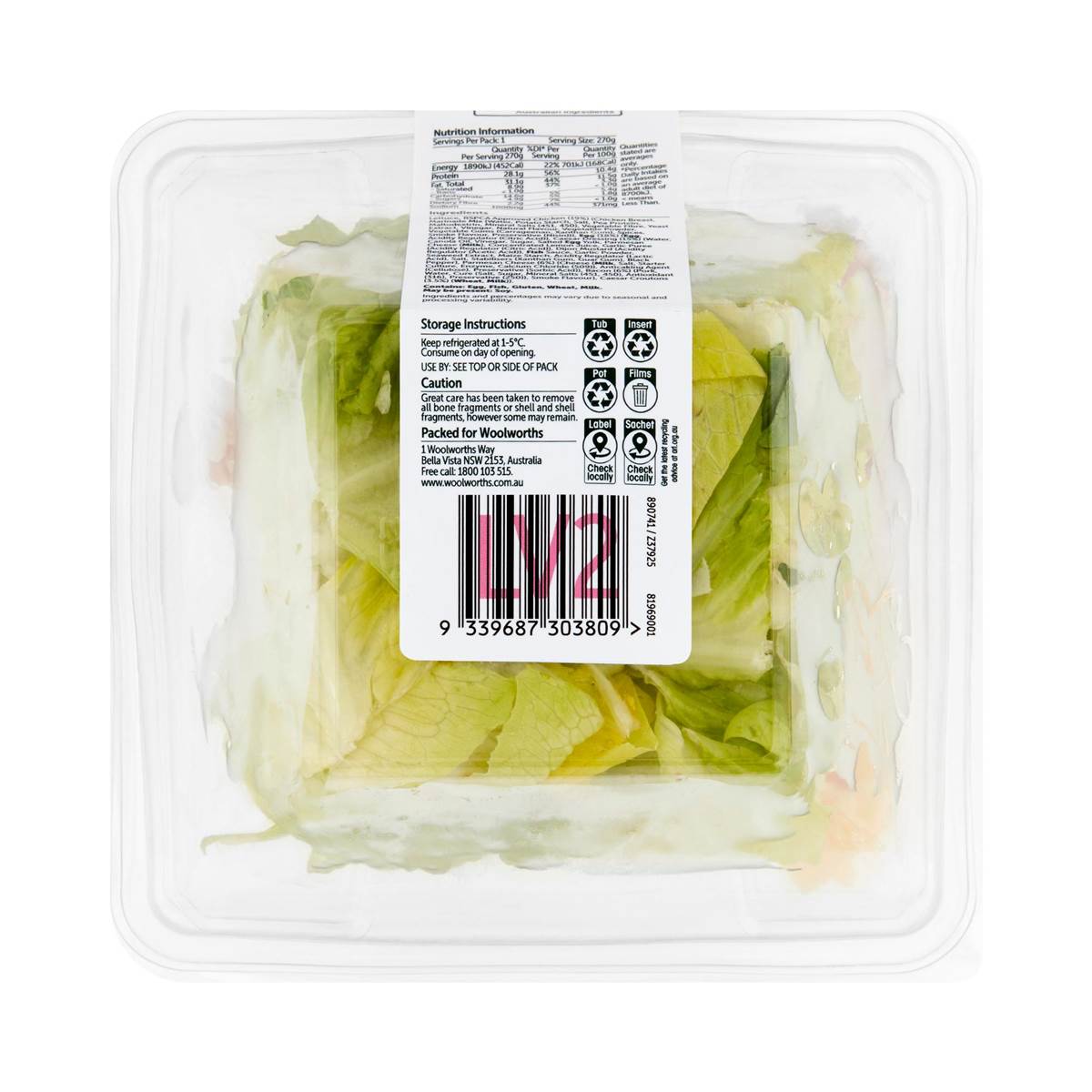 Woolworths Chicken Caesar Salad 270g Woolworths