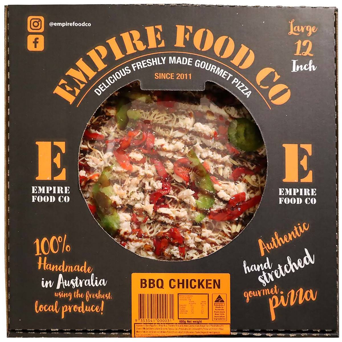 Empire Bbq Chicken Pizza Each Woolworths