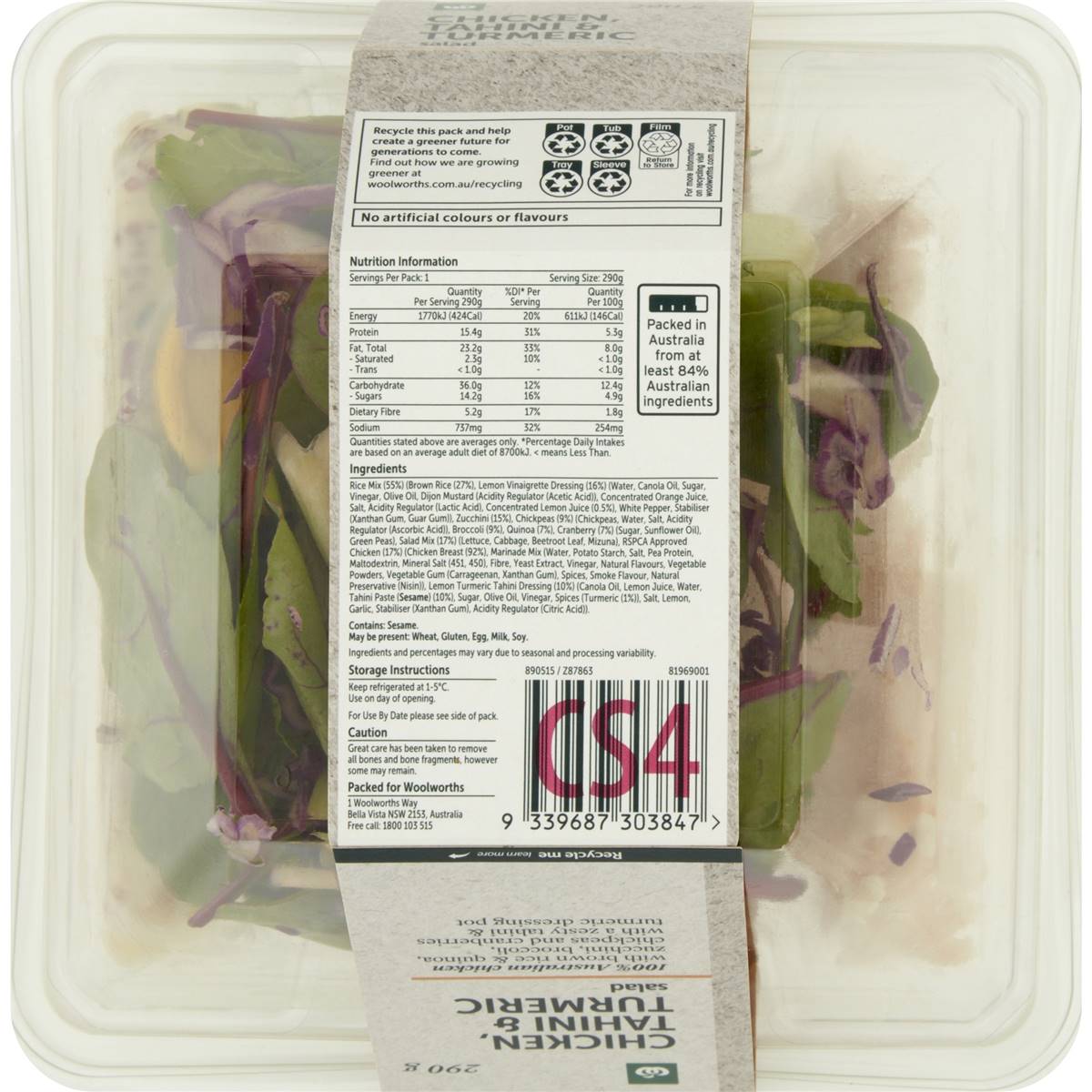 Woolworths Chicken Superfood Salad 290g Woolworths