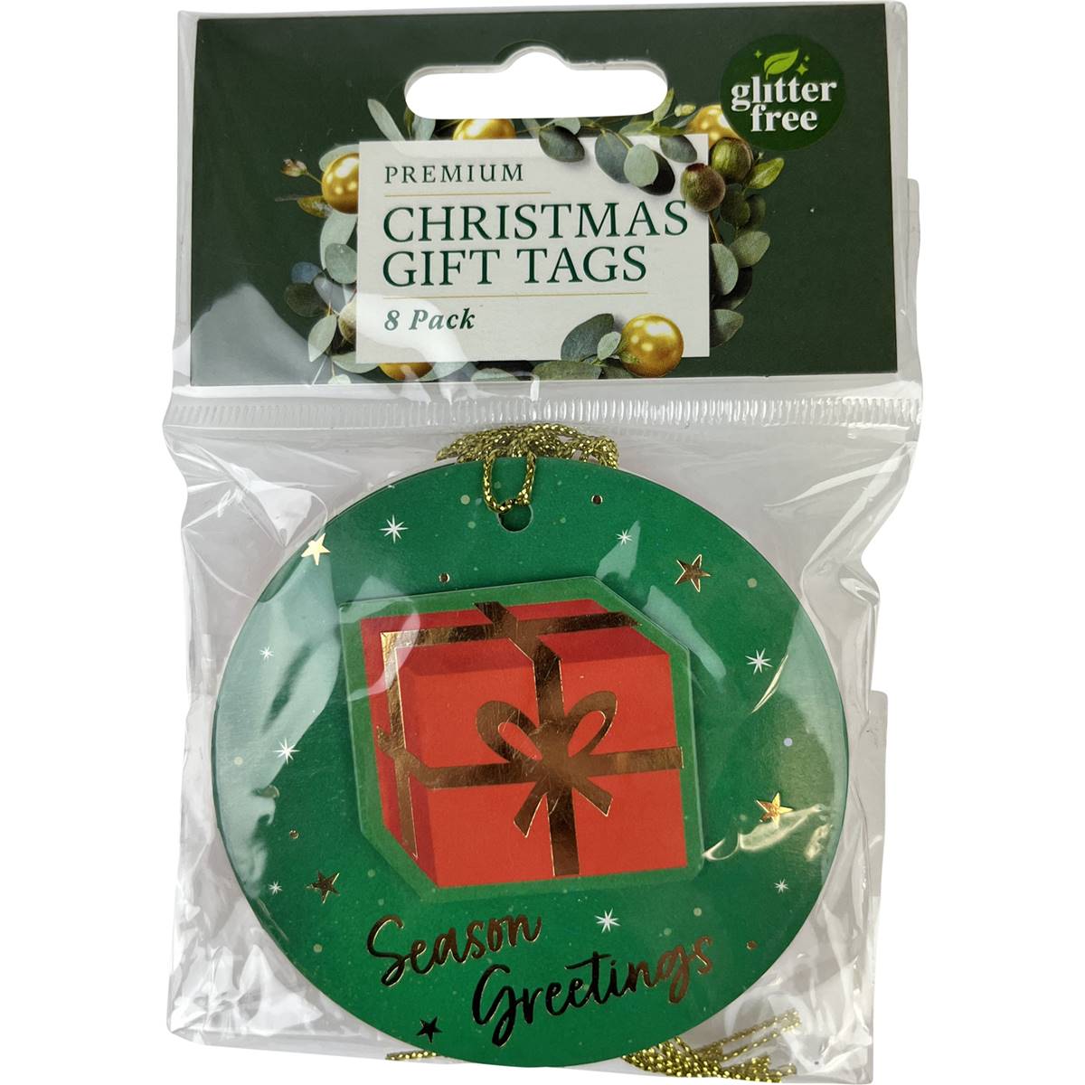 Christmas premium gift tags traditional circle 8 pack woolworths