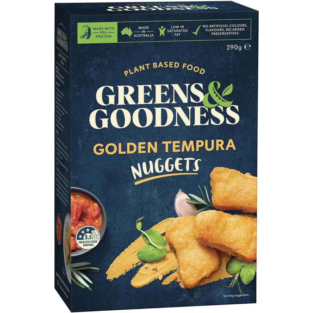 Greens & Goodness Golden Tempura Nuggets 290g | Woolworths 