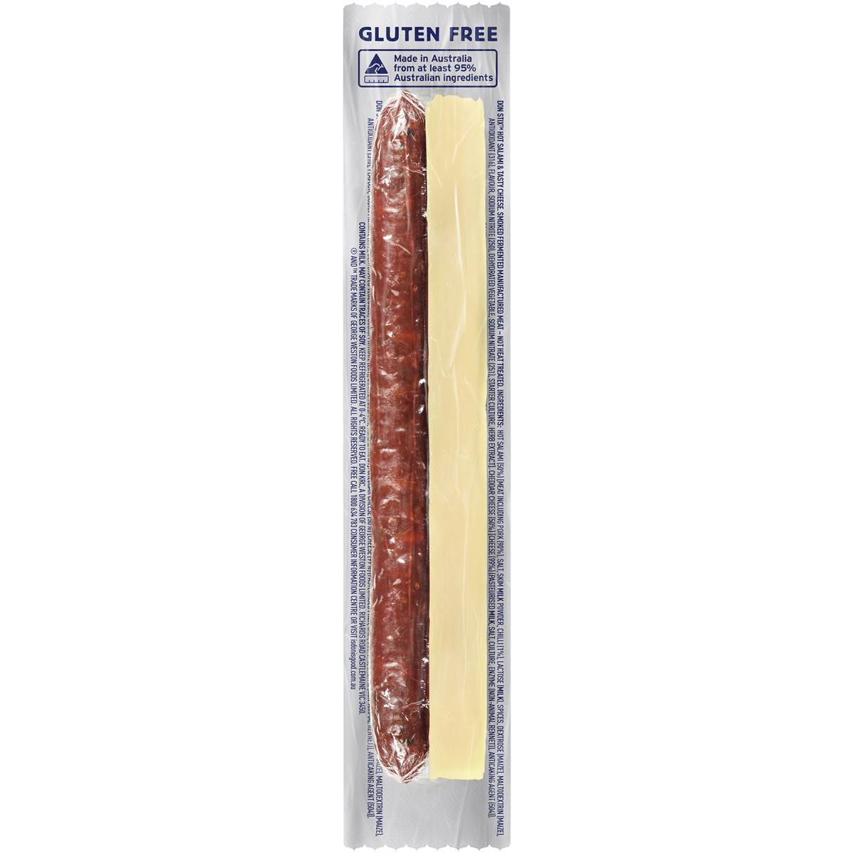 Don Stix Hot Salami & Tasty Cheese 40g Woolworths