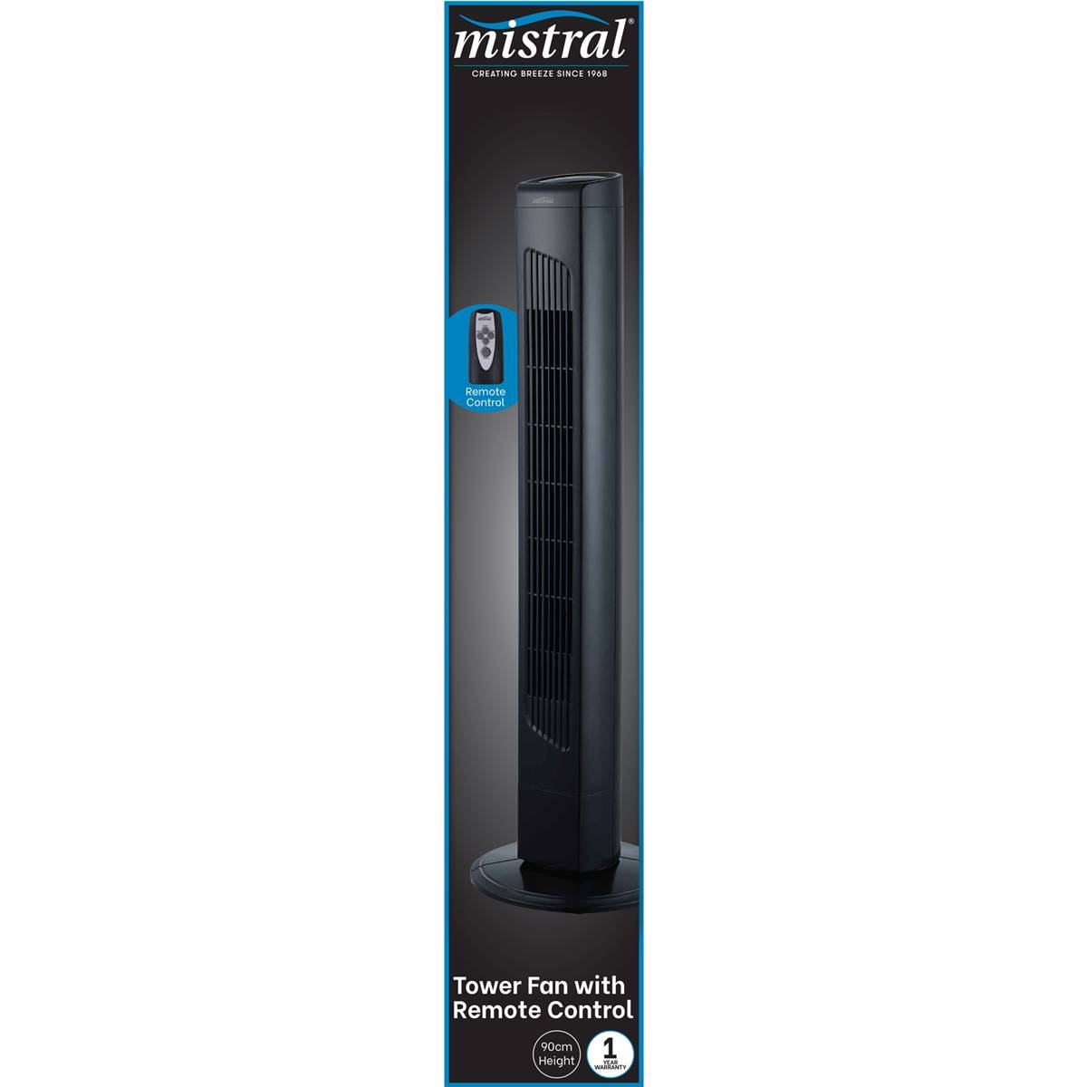 Mistral 90cm Tower Fan With Remote Control Each Woolworths