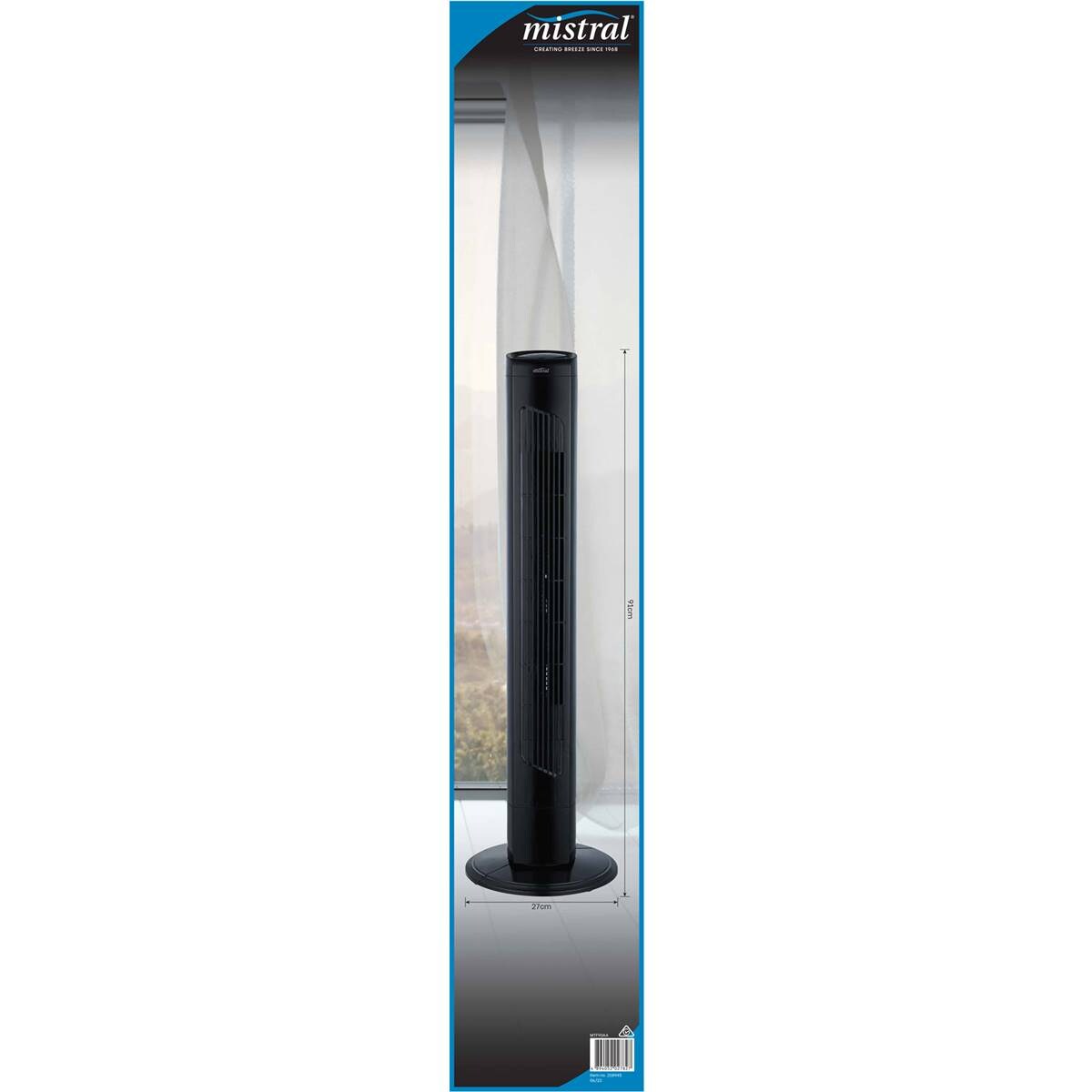 Mistral 90cm Tower Fan With Remote Control Each Woolworths