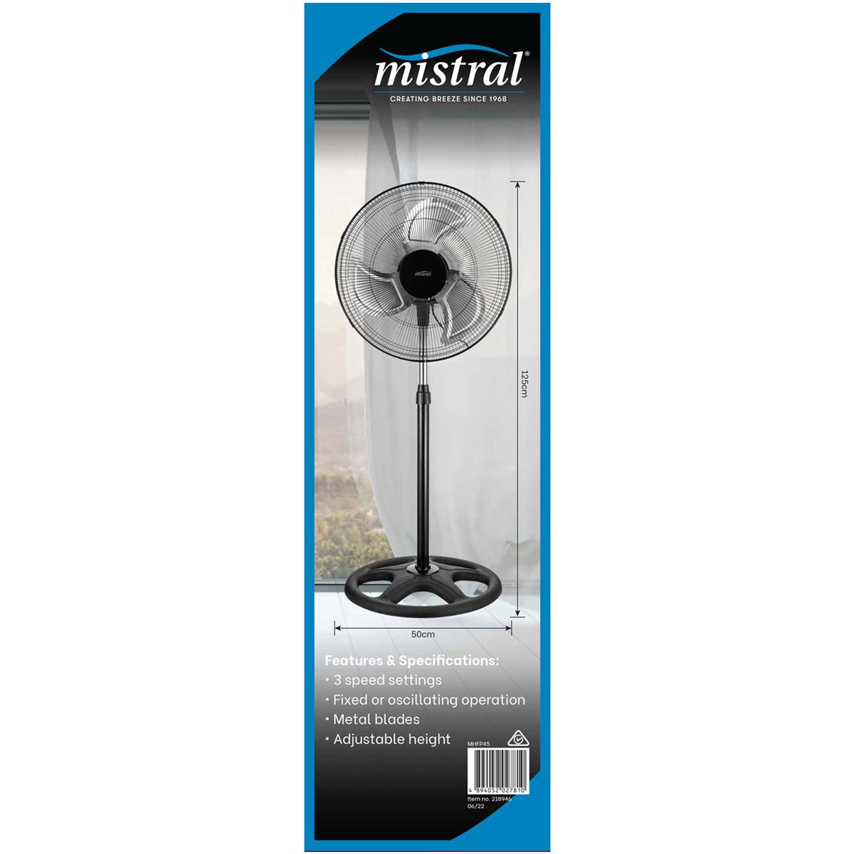 Mistral 45cm High Velocity Pedestal Fan Each | Woolworths