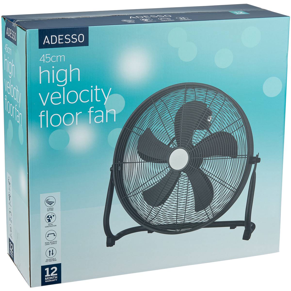 Adesso 45cm High Velocity Floor Fan Each Woolworths