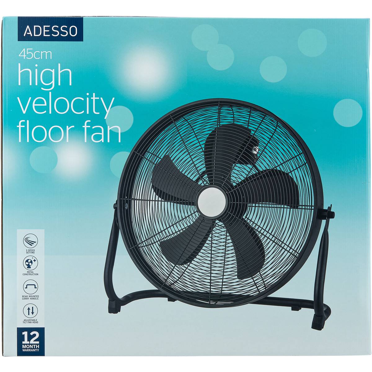 Adesso 45cm High Velocity Floor Fan Each Woolworths