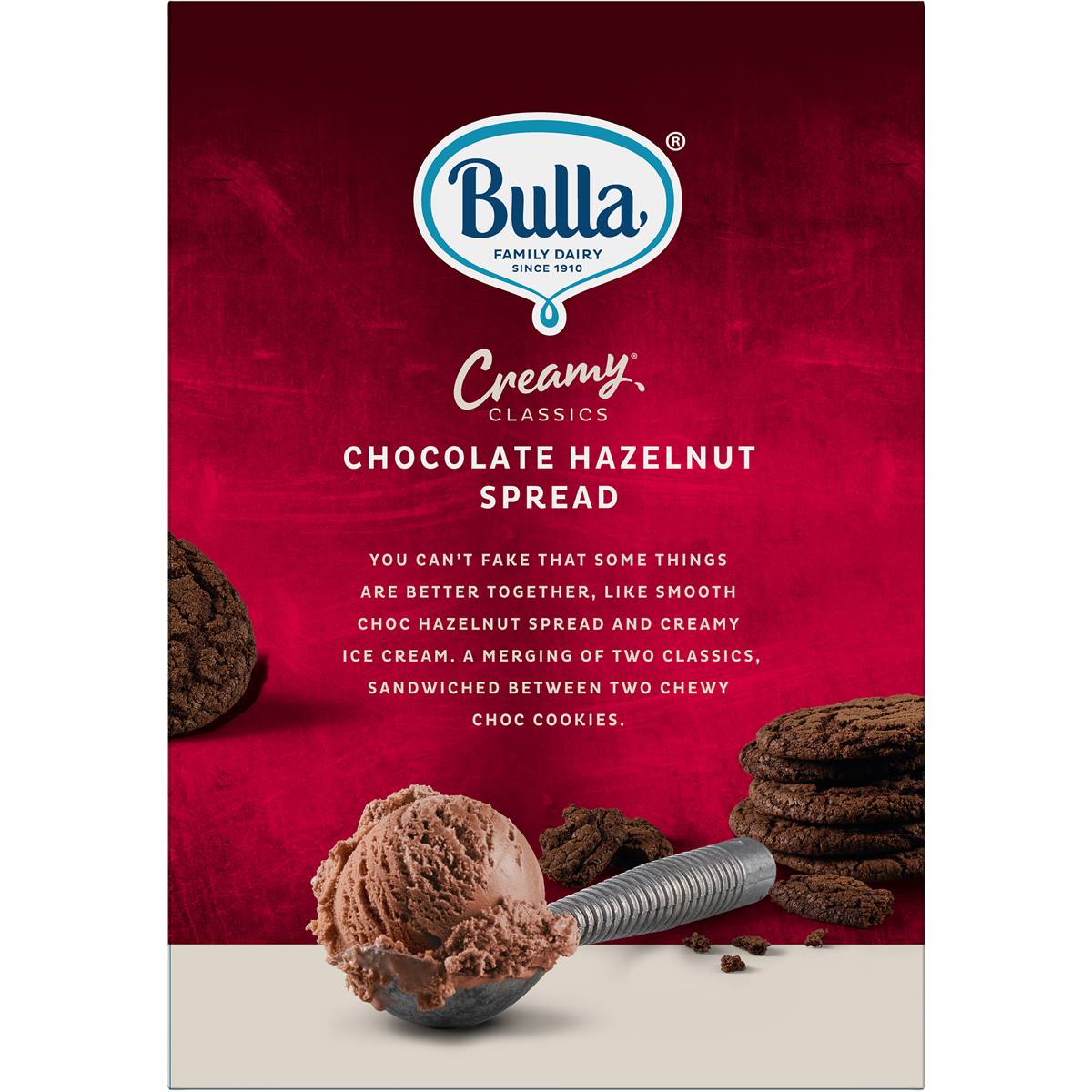 Bulla Creamy Classics Choc Hazelnut Spread Ice Cream Sandwiches 4 Pack Woolworths