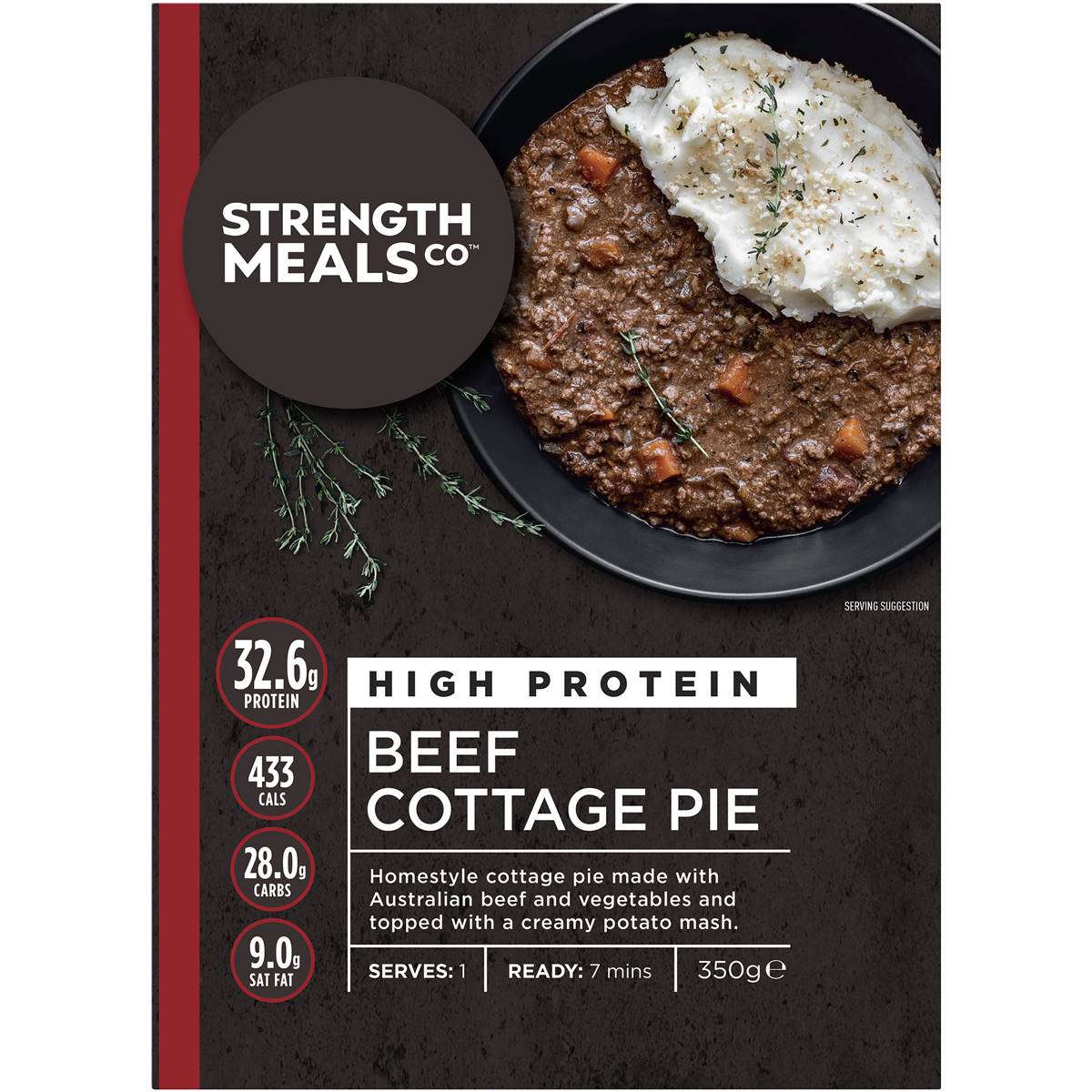 Strength Meals Co High Protein Beef Cottage Pie 350g Woolworths
