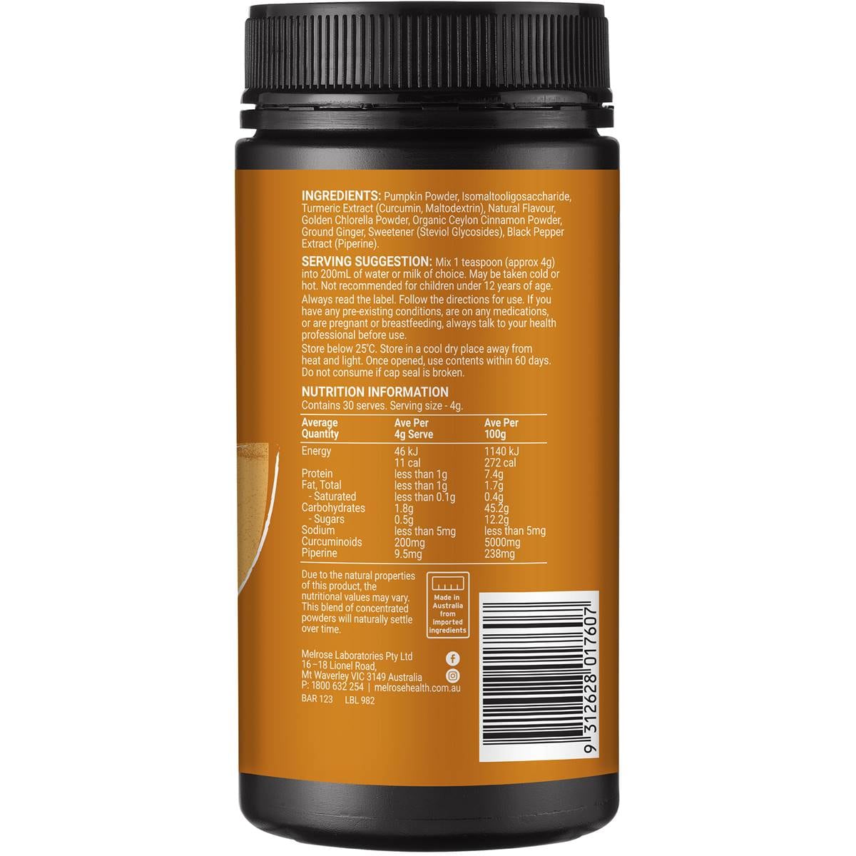 Melrose High Strength Turmeric Superblend 120g Woolworths