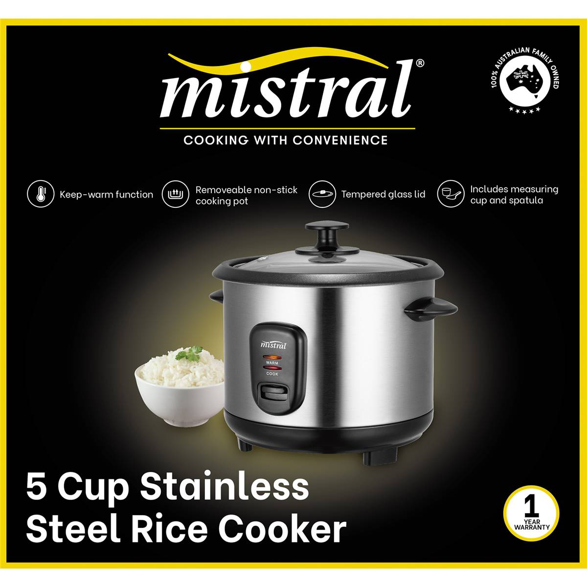 Mistral Stainless Steel Rice Cooker Each Woolworths