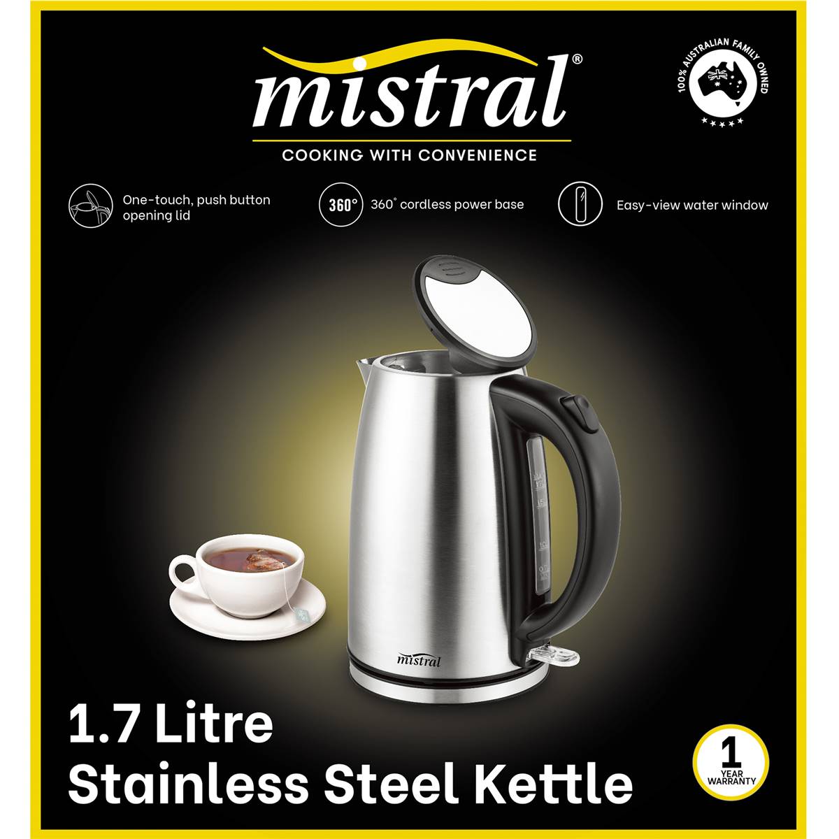 Mistral 1.7l Stainless Steel Kettle Each Woolworths