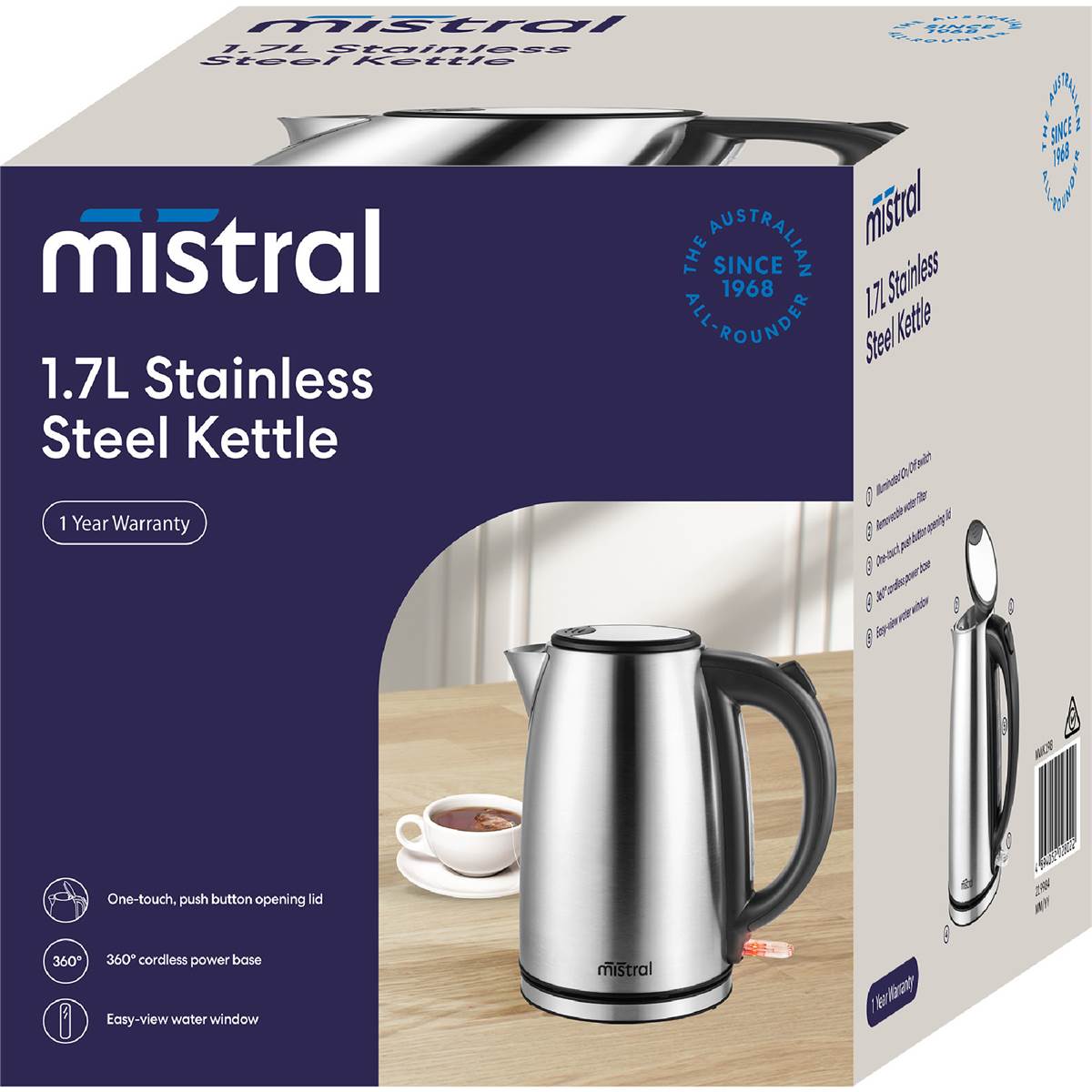 Mistral 1.7l Stainless Steel Kettle Each Woolworths