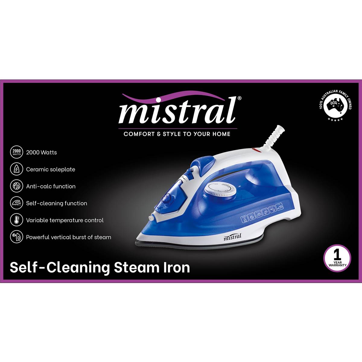 Mistral Self Cleaning Steam Iron Each Woolworths