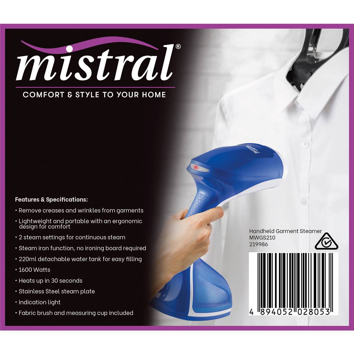 Mistral Handheld Garment Steamer Each Woolworths