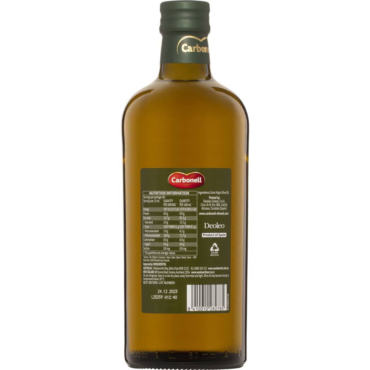 Carbonell Extra Virgin Olive Oil 1l Woolworths