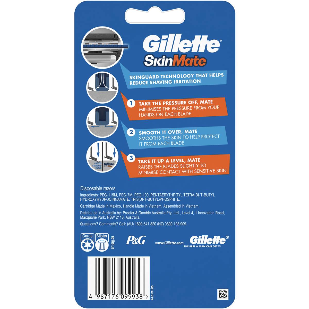 Gillette Skin Mate Disposable Razor 8 Pack Woolworths