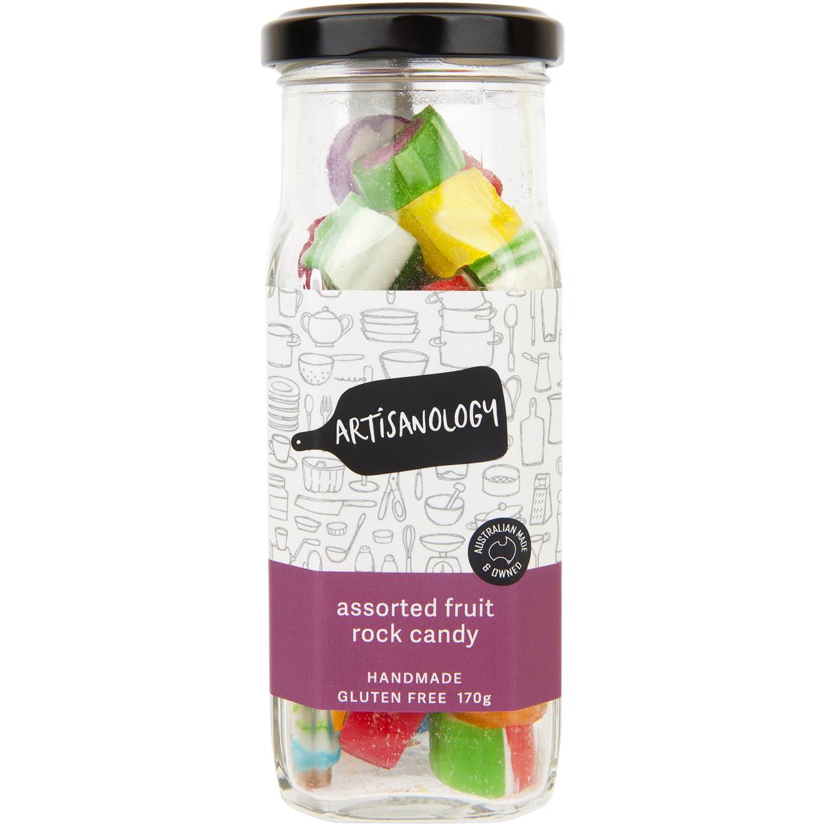 Artisanology Assorted Fruit Rock Candy 170g Woolworths