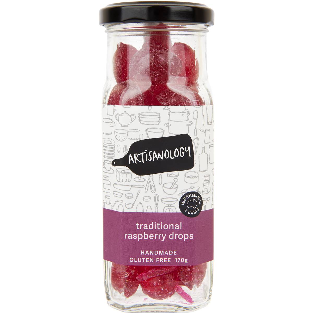 Artisanology Traditional Raspberry Drops 170g Woolworths