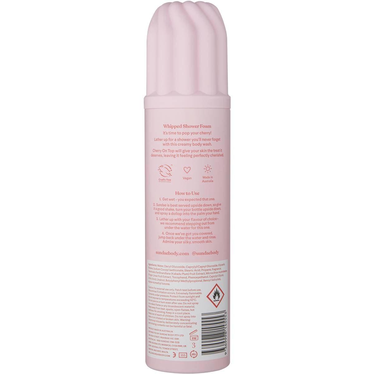 Sundae Cherry On Top Shower Foam Kadadu Plum & Finger Lime 265ml